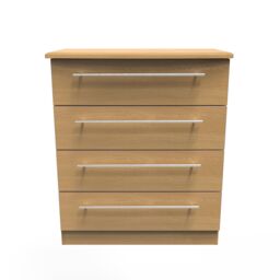 Ready Assembled 2 U Carlton 4 Drawer Chest (Ready Assembled) in Natural - Size: Medium - thumbnail 1