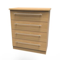 Ready Assembled 2 U Carlton 4 Drawer Chest (Ready Assembled) in Natural - Size: Medium - thumbnail 3