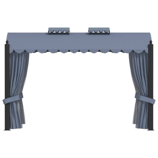 Berkfield Home Gazebo with Curtains 3x4 m Anthracite Steel in Dark Grey - image 1