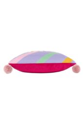 Furn Pom Poms Love Wins Slogan Cushion in Lilac - Size: 43 cm x 43 cm - thumbnail 3
