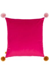 Furn Pom Poms Love Wins Slogan Cushion in Lilac - Size: 43 cm x 43 cm - thumbnail 2