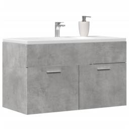 Berkfield Home Sink Cabinet Concrete Grey 80x38.5x46 cm Engineered Wood - thumbnail 3
