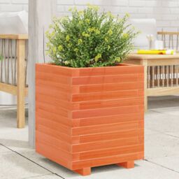 Berkfield Home Garden Planter Wax Brown 40x40x49.5 cm Solid Wood Pine