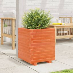 Berkfield Home Garden Planter Wax Brown 40x40x49.5 cm Solid Wood Pine - thumbnail 3