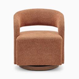 FurnitureboxUK Odessa Fabric Swivel Accent Chair in Orange - thumbnail 4