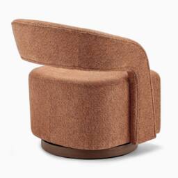 FurnitureboxUK Odessa Fabric Swivel Accent Chair in Orange - thumbnail 5
