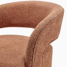 FurnitureboxUK Odessa Fabric Swivel Accent Chair in Orange - thumbnail 6