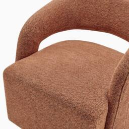 FurnitureboxUK Odessa Fabric Swivel Accent Chair in Orange - thumbnail 7
