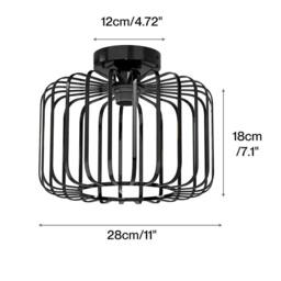 Emitto Ceiling Light Industrial Chandelier Metal Pendant Lamp Bedroom E27 in Black - thumbnail 4