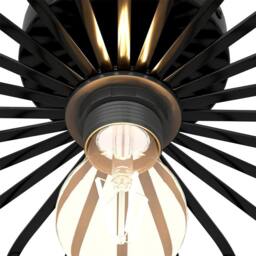 Emitto Ceiling Light Industrial Chandelier Metal Pendant Lamp Bedroom E27 in Black - thumbnail 6