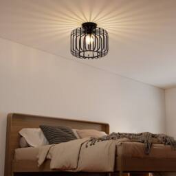 Emitto Ceiling Light Industrial Chandelier Metal Pendant Lamp Bedroom E27 in Black - thumbnail 3
