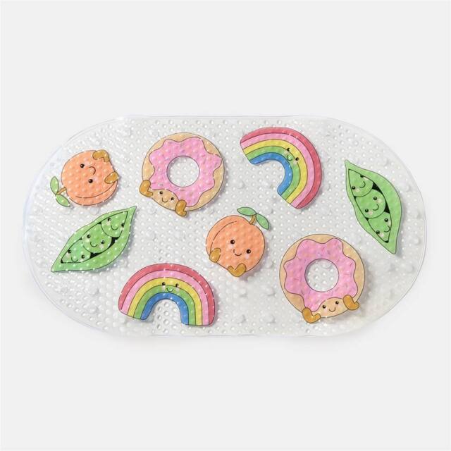 OHS Kids Sweetie Pies PVC Bath Mat Non Slip Strong Suction in Clear - image 1