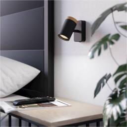 Loops Sleek LED Ceiling Spotlight in Black & Brown for Bathroom Lighting - thumbnail 3