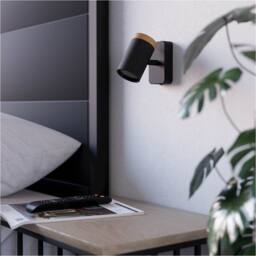 Loops Sleek LED Ceiling Spotlight in Black & Brown for Bathroom Lighting - thumbnail 6