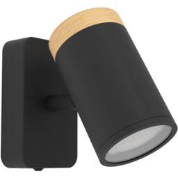 Loops Sleek LED Ceiling Spotlight in Black & Brown for Bathroom Lighting - thumbnail 1