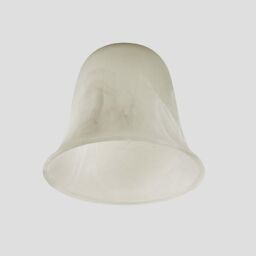 ValueLights 3 Pack Marble Effect Bell Shaped White Frosted Glass Replacement Shades - thumbnail 2