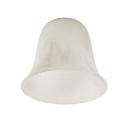 ValueLights 3 Pack Marble Effect Bell Shaped White Frosted Glass Replacement Shades - thumbnail 1