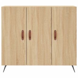 Berkfield Home Sideboard Sonoma Oak 90x34x80 cm Engineered Wood in Brown - Size: 90 x 34 x 80 cm - thumbnail 6