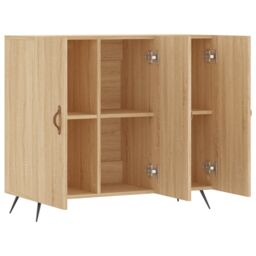 Berkfield Home Sideboard Sonoma Oak 90x34x80 cm Engineered Wood in Brown - Size: 90 x 34 x 80 cm - thumbnail 5