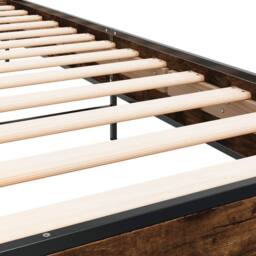 Berkfield Home Bed Frame without Mattress Smoked Oak 90x200 cm in Brown - thumbnail 7