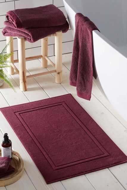 Drift Home 'Abode' Soft Heavyweight 100% Cotton Bath Mat in Red - image 1