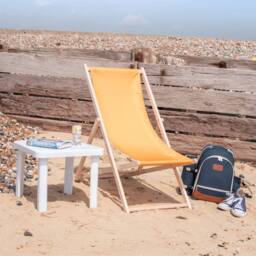 Harbour Housewares Folding Wooden Deck Chairs Orange Pack of 4 - thumbnail 6