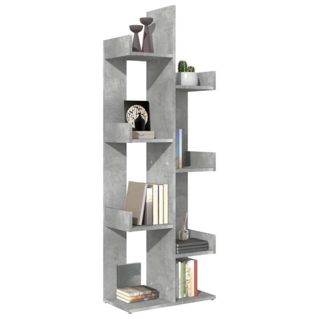 Berkfield Home Compact Book Cabinet Concrete Grey 48x25.5x140 cm Engineered Wood - image 1