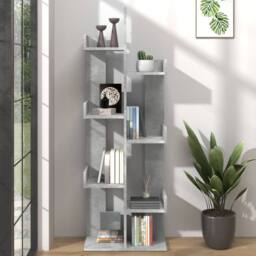 Berkfield Home Compact Book Cabinet Concrete Grey 48x25.5x140 cm Engineered Wood - thumbnail 2