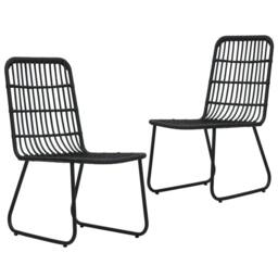 Berkfield Home Garden Chairs 2 pcs Poly Rattan Black - thumbnail 2