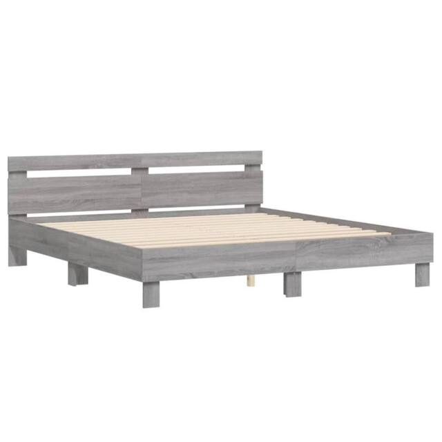 Berkfield Home Durable Bed Frame without Mattress Grey Sonoma 180x200 cm Super King - image 1