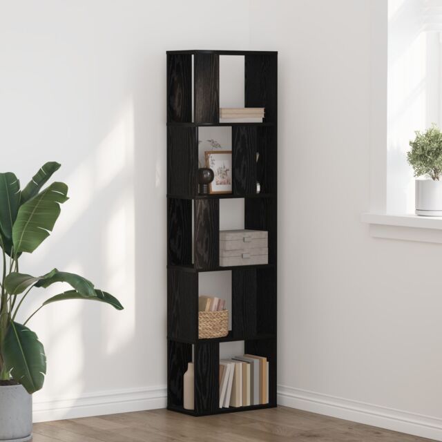 Berkfield Home Bookcase 5-Tier Black Oak 45x23, 5x162, 5 cm Engineered Wood - image 1