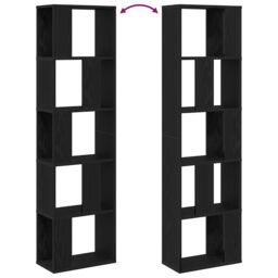 Berkfield Home Bookcase 5-Tier Black Oak 45x23, 5x162, 5 cm Engineered Wood - thumbnail 9