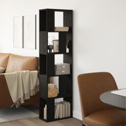 Berkfield Home Bookcase 5-Tier Black Oak 45x23, 5x162, 5 cm Engineered Wood - thumbnail 4