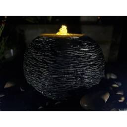 Buttercup Farm Natural Slate Surface Arius Garden Fountain with Pump, Light in Grey - thumbnail 5