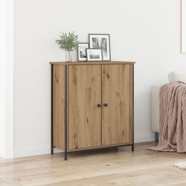 Berkfield Home Sideboard Artisan Oak 70x30x80 cm Engineered Wood & Steel in Brown - Size: 70 x 30 x 80 cm - image 1