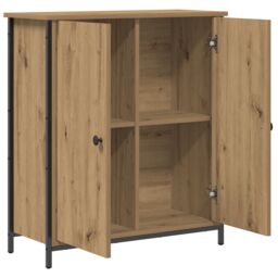 Berkfield Home Sideboard Artisan Oak 70x30x80 cm Engineered Wood & Steel in Brown - Size: 70 x 30 x 80 cm - thumbnail 5