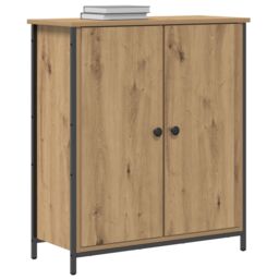 Berkfield Home Sideboard Artisan Oak 70x30x80 cm Engineered Wood & Steel in Brown - Size: 70 x 30 x 80 cm - thumbnail 3
