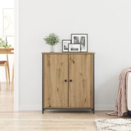 Berkfield Home Sideboard Artisan Oak 70x30x80 cm Engineered Wood & Steel in Brown - Size: 70 x 30 x 80 cm - thumbnail 4