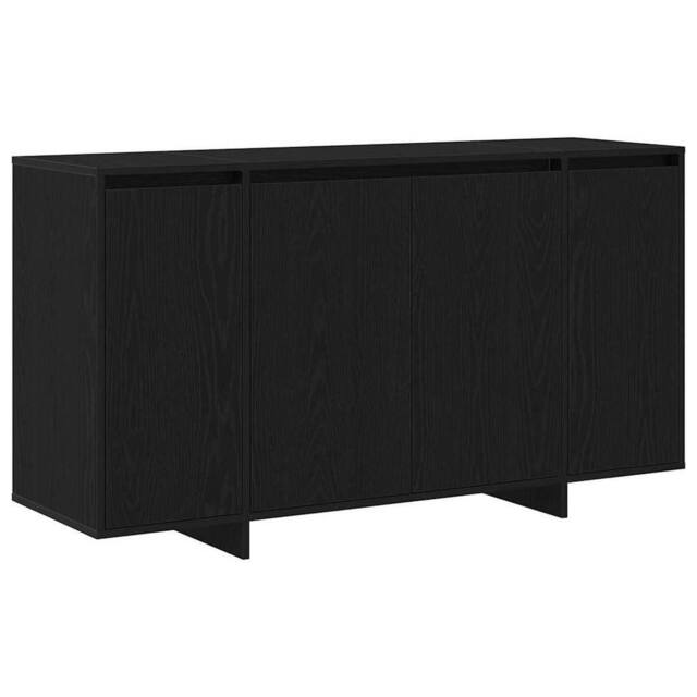 Berkfield Home Black Oak Sideboard Black oak Wood veneer 135 x 41 x 75 cm - image 1