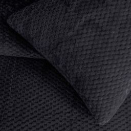 Gr8 Home Sleepdown Waffle Teddy Fleece Duvet Pillowcase Set in Black - Size: King - thumbnail 5