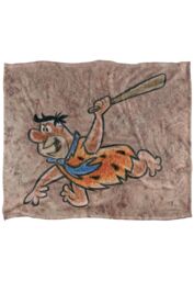 Warner Bros. Fred Flintstone Stone Wall Drawing Silky Touch Super Soft Throw Blanket 152 X 127 cm in White - thumbnail 1