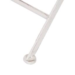 Wyld and Coco Set 2 White Iron Foldable Bistro Chairs Distressed UV Resistant - thumbnail 9