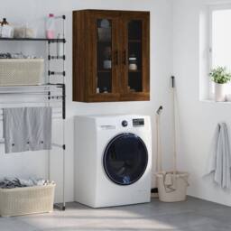 Berkfield Home Wall Mounted Cabinet Brown Oak 69.5x34x90 cm - thumbnail 2