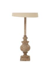 KDMD Chiaro Candlestick Table Lamp with Linen Shade - Elegant Modern Design in Brown - thumbnail 2