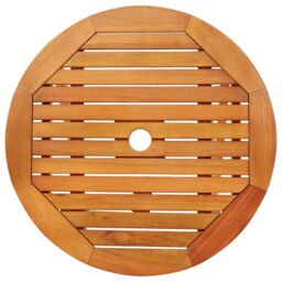 Berkfield Home Folding Garden Table Ã˜60x75 cm Solid Eucalyptus Wood in Brown - Size: 60x75 cm - thumbnail 4