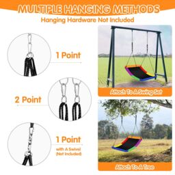 Costway Nest Swing Square Kids Swings Adjustable Hanging Ropes Outdoor Tree Swing Seat - thumbnail 5