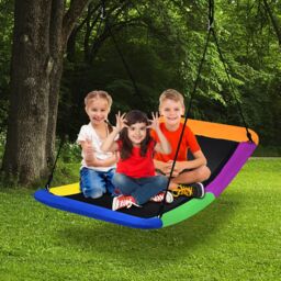 Costway Nest Swing Square Kids Swings Adjustable Hanging Ropes Outdoor Tree Swing Seat - thumbnail 2
