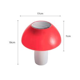 Voltico Solar Toadstool Stake Light LED Garden Mushroom Light Outdoor Décor in Red - thumbnail 4