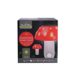 Voltico Solar Toadstool Stake Light LED Garden Mushroom Light Outdoor Décor in Red - thumbnail 5