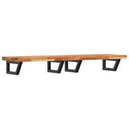 Berkfield Home Basin Shelf Wall Mounted Steel & Solid Wood Acacia in Brown